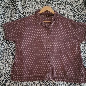 Toad&Co Women's Woven Tencel Casual Purple Button-Down Shirt